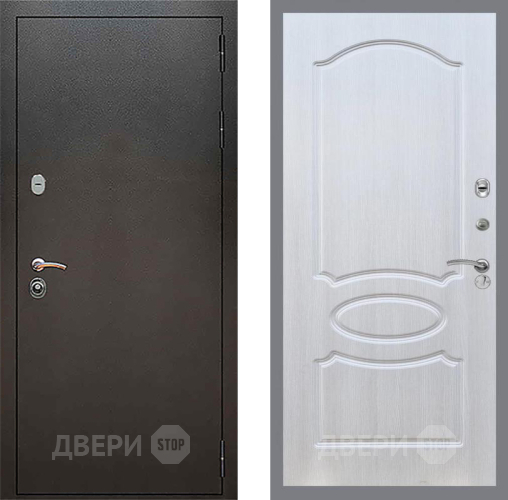Входная металлическая Дверь Рекс (REX) 5 Серебро Антик FL-128 Лиственница беж в Лобне