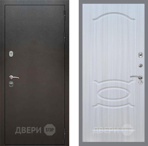 Входная металлическая Дверь Рекс (REX) 5 Серебро Антик FL-128 Сандал белый в Лобне