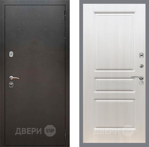 Входная металлическая Дверь Рекс (REX) 5 Серебро Антик FL-243 Лиственница беж в Лобне