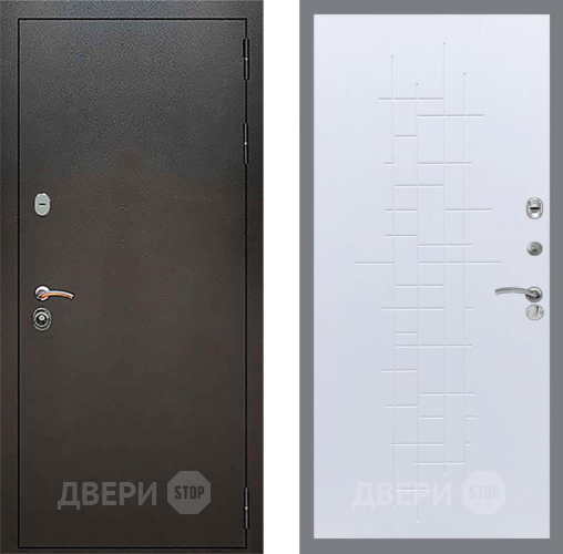 Входная металлическая Дверь Рекс (REX) 5 Серебро Антик FL-289 Белый ясень в Лобне