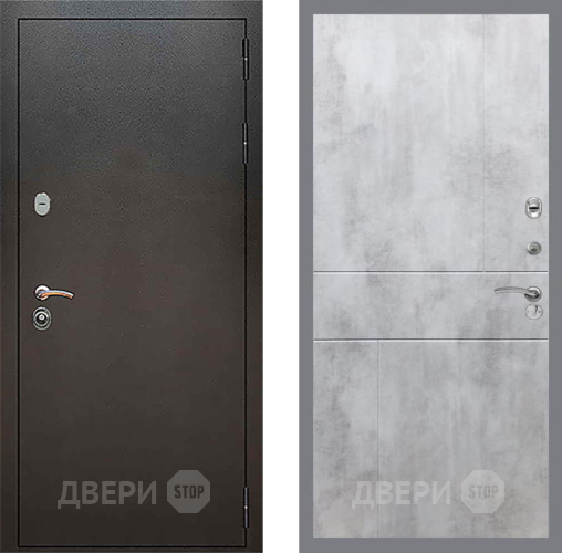 Входная металлическая Дверь Рекс (REX) 5 Серебро Антик FL-290 Бетон светлый в Лобне