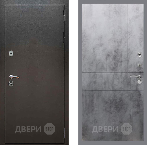 Входная металлическая Дверь Рекс (REX) 5 Серебро Антик FL-290 Бетон темный в Лобне