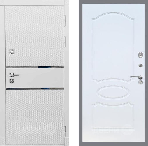 Входная металлическая Дверь Рекс (REX) 15 Силк Сноу FL-128 Белый ясень в Лобне