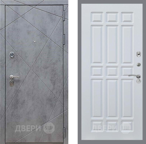 Входная металлическая Дверь Рекс (REX) 13 Бетон Темный FL-33 Белый ясень в Лобне