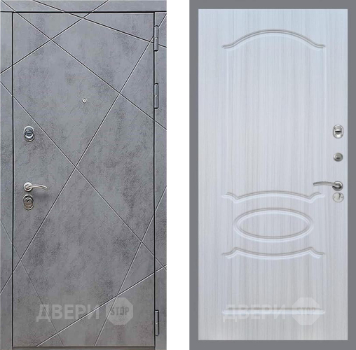 Входная металлическая Дверь Рекс (REX) 13 Бетон Темный FL-128 Сандал белый в Лобне