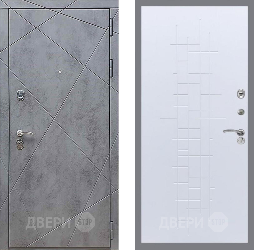 Входная металлическая Дверь Рекс (REX) 13 Бетон Темный FL-289 Белый ясень в Лобне