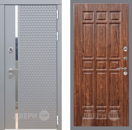 Входная металлическая Дверь Рекс (REX) 24 FL-33 орех тисненый в Лобне