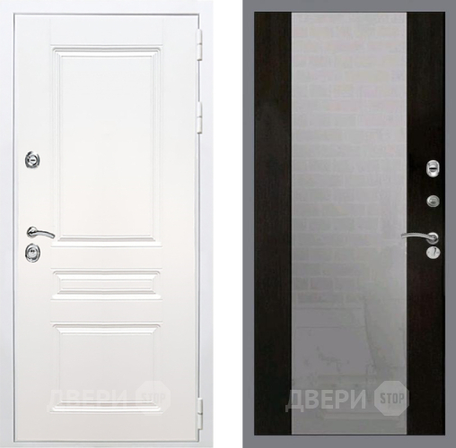 Входная металлическая Дверь Рекс (REX) Премиум-н Силк Сноу СБ-16 Зеркало Венге в Лобне