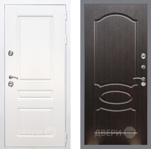 Входная металлическая Дверь Рекс (REX) Премиум-н Силк Сноу FL-128 Венге светлый в Лобне