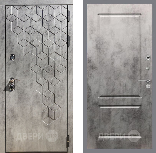 Входная металлическая Дверь Рекс (REX) 23 FL-117 Бетон темный в Лобне