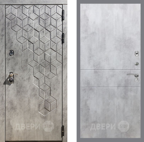 Входная металлическая Дверь Рекс (REX) 23 FL-290 Бетон светлый в Лобне