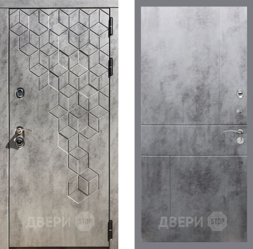 Входная металлическая Дверь Рекс (REX) 23 FL-290 Бетон темный в Лобне