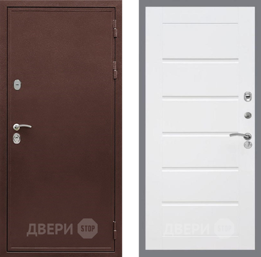 Входная металлическая Дверь Рекс (REX) 5 металл 3 мм Сити Белый ясень в Лобне