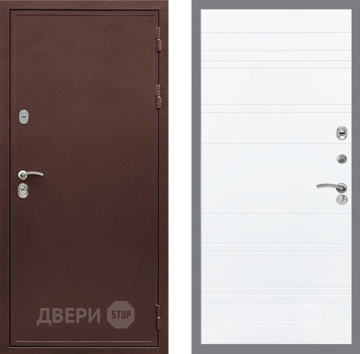 Входная металлическая Дверь Рекс (REX) 5 металл 3 мм Line Силк Сноу в Лобне