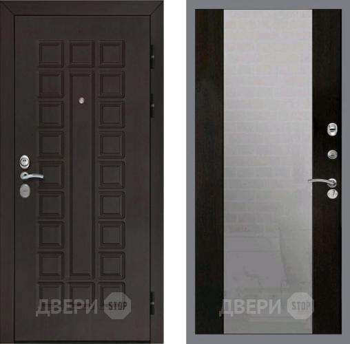 Входная металлическая Дверь Рекс (REX) Сенатор Cisa СБ-16 Зеркало Венге в Лобне