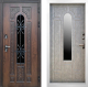 Входная металлическая Дверь Престиж TERMO с терморазрывом Лацио Дуб White с окном и ковкой Бетон светлый в Лобне