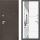 Входная металлическая Дверь Лабиринт (LABIRINT) Смоки Зеркало 19 Белый софт в Лобне