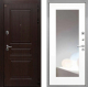 Входная металлическая Дверь Интекрон (INTECRON) Брайтон Тиковое Дерево ФЛЗ-120-М Зеркало Белый матовый в Лобне