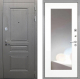 Дверь Интекрон (INTECRON) Брайтон Графит ФЛЗ-120-М Зеркало Белый матовый в Лобне