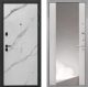 Входная металлическая Дверь Интекрон (INTECRON) Профит Black Мрамор Арктик ФЛЗ-516 Зеркало Сосна белая в Лобне