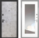 Входная металлическая Дверь Интекрон (INTECRON) Профит Black Мрамор Светлый ФЛЗ-120-М Зеркало Белый матовый в Лобне