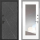 Входная металлическая Дверь Интекрон (INTECRON) Профит Black Гранит Лава Оникс ФЛЗ-120-М Зеркало Белый матовый в Лобне