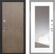 Входная металлическая Дверь Интекрон (INTECRON) Гектор Венге Коричневый ФЛЗ-120-М Зеркало Белый матовый в Лобне