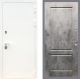 Входная металлическая Дверь Рекс (REX) 5 Белая Шагрень FL-117 Бетон темный в Лобне