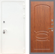 Входная металлическая Дверь Рекс (REX) 5 Белая Шагрень FL-128 Морёная берёза в Лобне