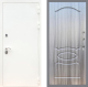 Входная металлическая Дверь Рекс (REX) 5 Белая Шагрень FL-128 Сандал грей в Лобне