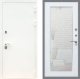 Входная металлическая Дверь Рекс (REX) 5 Белая Шагрень Зеркало Пастораль Белый ясень в Лобне