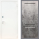 Входная металлическая Дверь Рекс (REX) 1А Белая шагрень FL-117 Бетон темный в Лобне