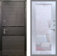 Входная металлическая Дверь Рекс (REX) 15 Черный Кварц Зеркало Пастораль Сандал белый в Лобне