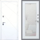 Входная металлическая Дверь Рекс (REX) 13 Силк Сноу Зеркало Пастораль Белый ясень в Лобне