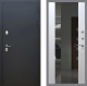 Входная металлическая Дверь Рекс (REX) 5 Черный Муар СБ-16 Зеркало Белый ясень в Лобне