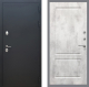 Входная металлическая Дверь Рекс (REX) 5 Черный Муар FL-117 Бетон светлый в Лобне