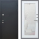Входная металлическая Дверь Рекс (REX) 5 Черный Муар Зеркало Пастораль Белый ясень в Лобне