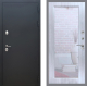 Входная металлическая Дверь Рекс (REX) 5 Черный Муар Зеркало Пастораль Сандал белый в Лобне
