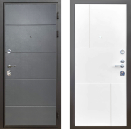 Дверь Шелтер (SHELTER) Комфорт Лофт графит 8 Белый матовый 960х2050 мм