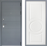 Дверь Заводские двери Лира Софт графит Неаполь Лофт белый 960х2050 мм