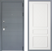 Дверь Заводские двери Лира Софт графит Урбино Белый софт 960х2050 мм