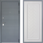 Дверь Заводские двери Лира Софт графит Упра Белый софт 960х2050 мм
