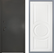Дверь Заводские двери Эталон 3к антик серебро Неаполь Лофт белый 960х2050 мм
