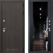 Дверь Лабиринт (LABIRINT) Urban Зеркало Максимум с тонировкой Черный кварц 860х2050 мм