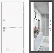 Дверь Лабиринт (LABIRINT) Лайн White Зеркало Максимум Белый софт 960х2050 мм