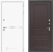 Дверь Лабиринт (LABIRINT) Лайн White 03 Орех премиум 860х2050 мм