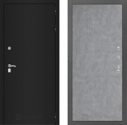 Дверь Лабиринт (LABIRINT) Classic шагрень черная 21 Бетон светлый 960х2050 мм