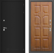 Дверь Лабиринт (LABIRINT) Classic шагрень черная 17 Дуб золото 860х2050 мм
