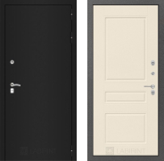 Дверь Лабиринт (LABIRINT) Classic шагрень черная 03 Крем софт