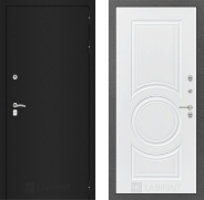 Дверь Лабиринт (LABIRINT) Classic шагрень черная 23 Белый софт 960х2050 мм